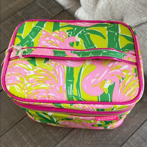 Lilly Pulitzer Flamingo Pink Cosmetic Toiletry Bag - Picture 2 of 7